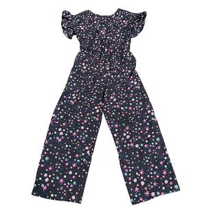 3/27$ Girls jumpsuit with star and flower pattern size 14